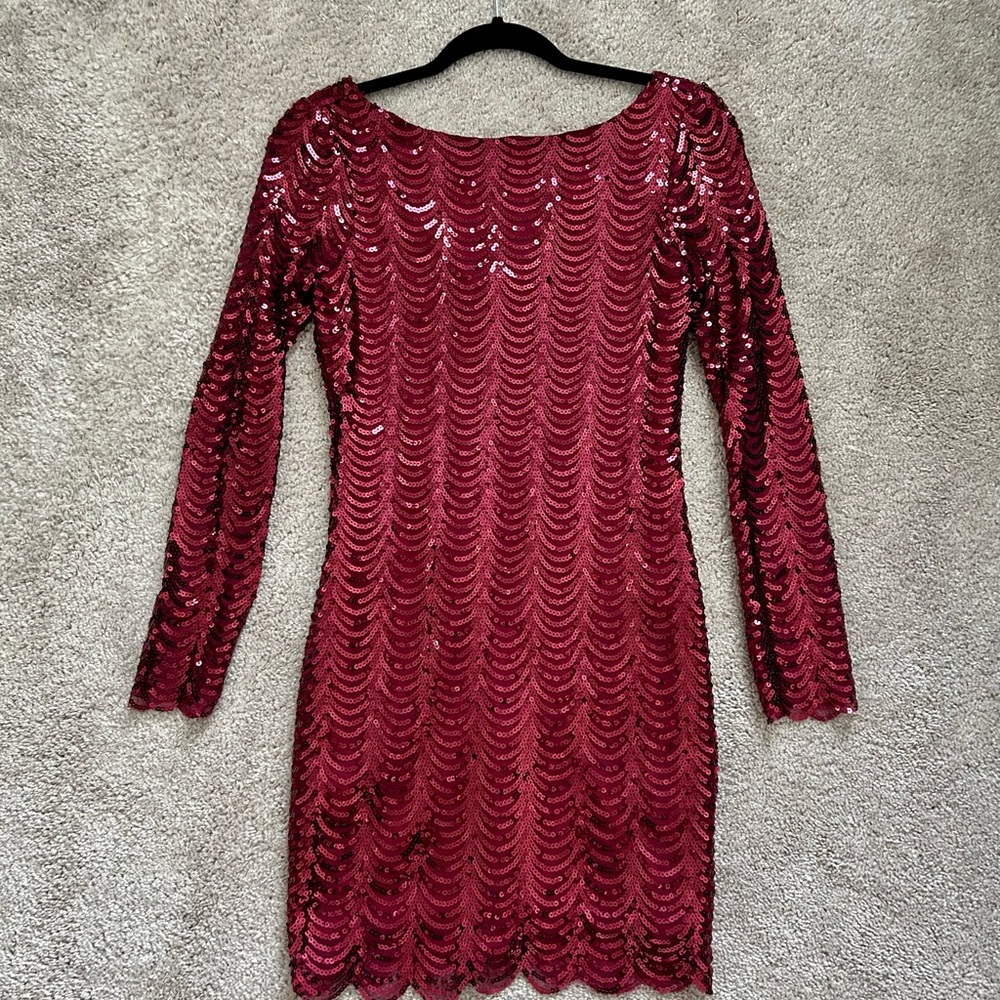Charlotte Russe XS Sequence Mini Dress (Never Worn Brand New) Burgundy Red